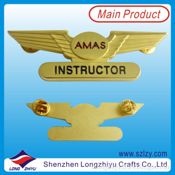 High Quality Custom Metal Gold Wing Lapel Pin Badge with Soft Enamel (LZY-1000078)